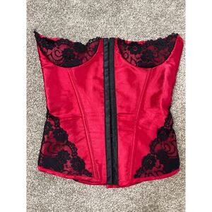Coquette Womens Satin Lace Vampire Y2K Whimygoth Romantic Regency Corset Red S